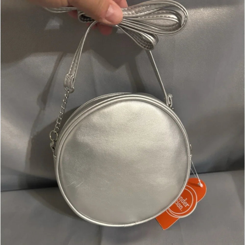 Wonder Nation Girls 3D Metallic Flower Purse with Crossbody Strap NEW